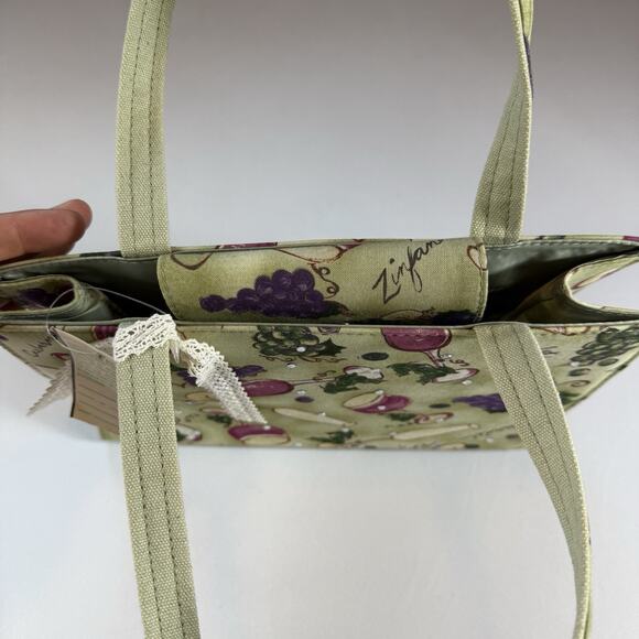 Vintage Stein Mart Wine Canvas Embellished Rhinestone Shoulder Bag Purse Green - Picture 12 of 13